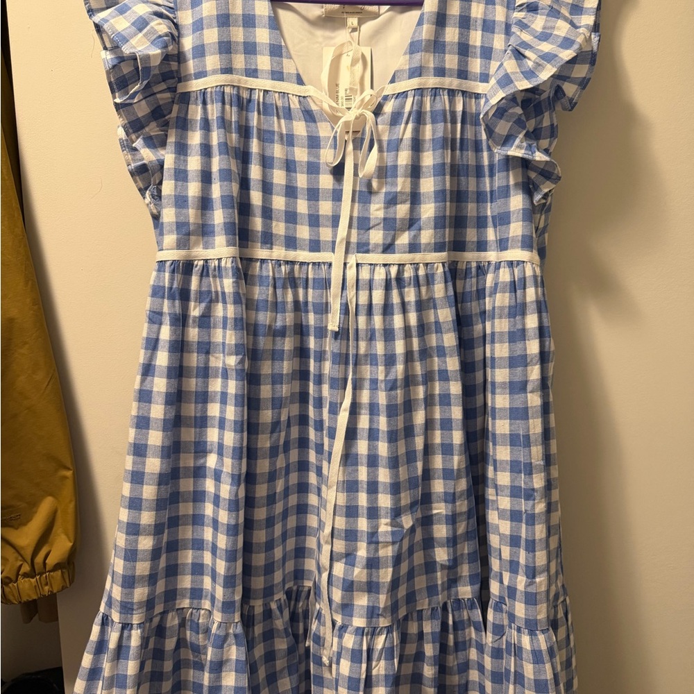 Charming Blue and White Gingham Dress